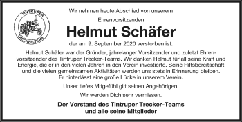 Anzeige  Helmut Schäfer  Lippische Landes-Zeitung
