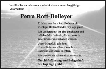 Anzeige  Petra Rott-Bolleyer  Lippische Landes-Zeitung