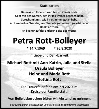 Anzeige  Petra Rott-Bolleyer  Lippische Landes-Zeitung