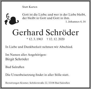 Anzeige  Gerhard Schröder  Lippische Landes-Zeitung