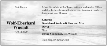 Anzeige  Wolf-Eberhard Wnendt  Lippische Landes-Zeitung