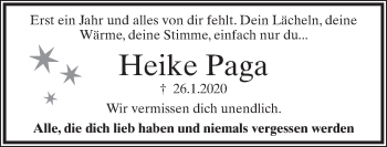 Anzeige  Heike Paga  Lippische Landes-Zeitung