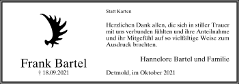 Anzeige  Frank Bartel  Lippische Landes-Zeitung