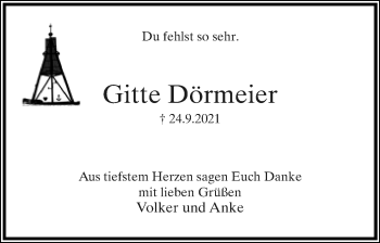 Anzeige  Gitte Dörmeier  Lippische Landes-Zeitung