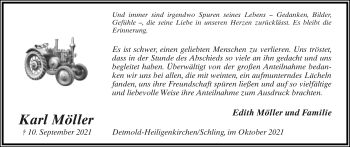 Anzeige  Karl Möller  Lippische Landes-Zeitung