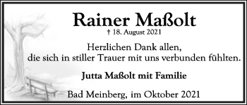 Anzeige  Rainer Maßolt  Lippische Landes-Zeitung