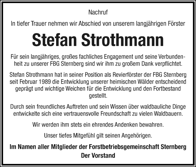  Traueranzeige für Stefan Strothmann vom 02.10.2021 aus Lippische Landes-Zeitung