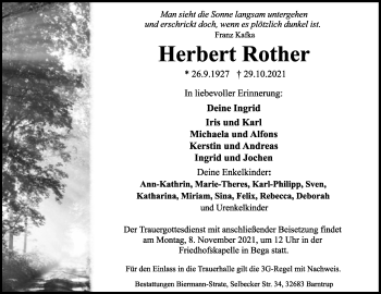 Anzeige  Herbert Rother  Lippische Landes-Zeitung