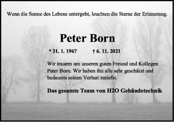 Anzeige  Peter Born  Lippische Landes-Zeitung