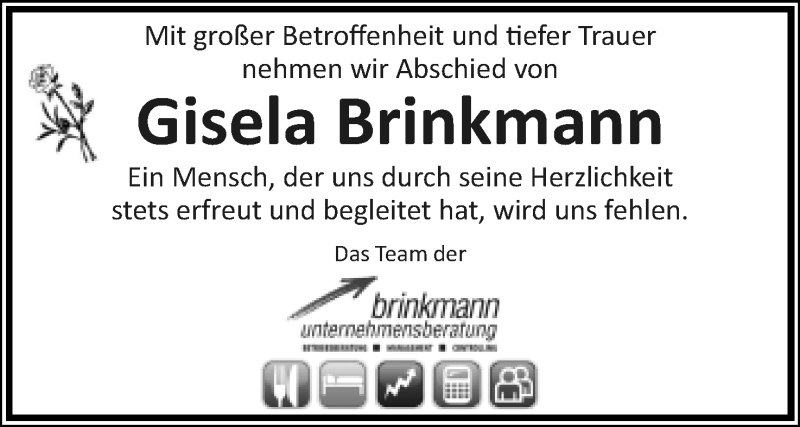  Traueranzeige für Gisela Brinkmann vom 31.12.2021 aus Lippische Landes-Zeitung