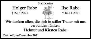 Anzeige  Holger Rabe  Lippische Landes-Zeitung