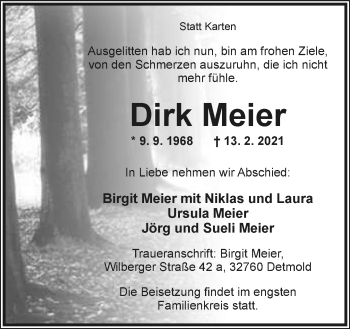 Anzeige  Dirk Meier  Lippische Landes-Zeitung