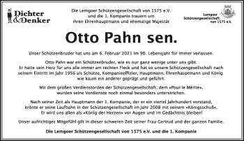 Anzeige  Otto Pahn  Lippische Landes-Zeitung
