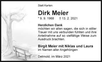 Anzeige  Dirk Meier  Lippische Landes-Zeitung