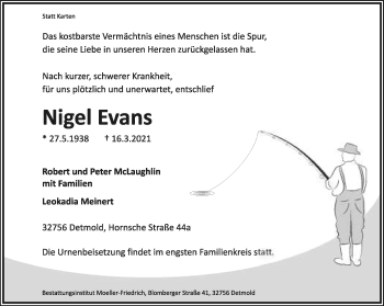 Anzeige  Nigel Evans  Lippische Landes-Zeitung