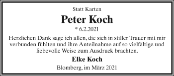 Anzeige  Peter Koch  Lippische Landes-Zeitung