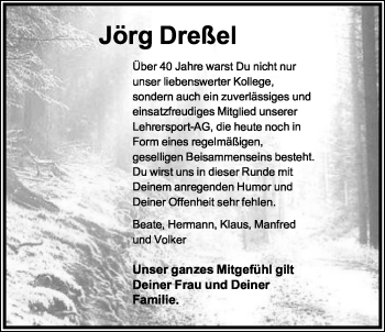 Anzeige  Jörg Christian Dreßel  Lippische Landes-Zeitung