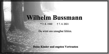 Anzeige  Wilhelm Bussmann  Lippische Landes-Zeitung
