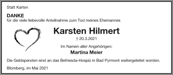Anzeige  Karsten Hilmert  Lippische Landes-Zeitung