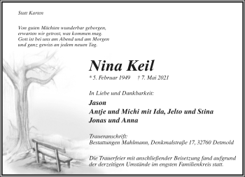 Anzeige  Nina Keil  Lippische Landes-Zeitung