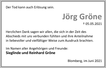 Anzeige  Jörg Gröne  Lippische Landes-Zeitung