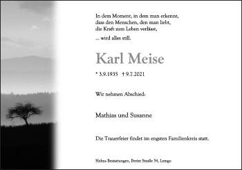 Anzeige  Karl Meise  Lippische Landes-Zeitung