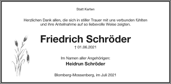 Anzeige  Friedrich Schröder  Lippische Landes-Zeitung