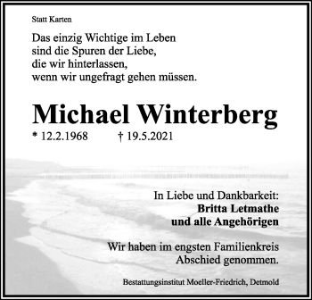 Anzeige  Michael Winterberg  Lippische Landes-Zeitung
