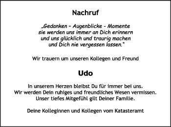 Anzeige  Udo Hollmann  Lippische Landes-Zeitung