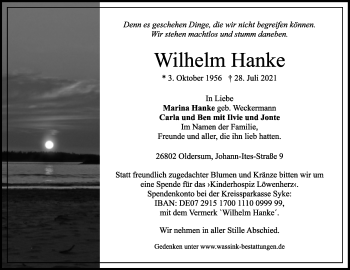 Anzeige  Wilhelm Hanke  Lippische Landes-Zeitung