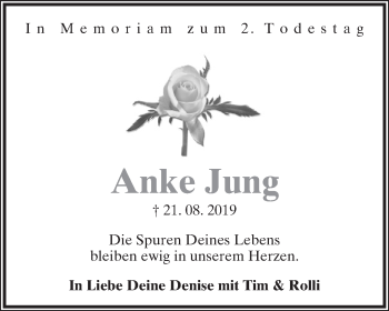 Anzeige  Anke Jung  Lippische Landes-Zeitung