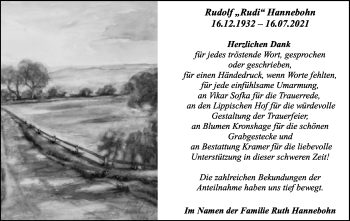 Anzeige  Rudolf Hannebohn  Lippische Landes-Zeitung