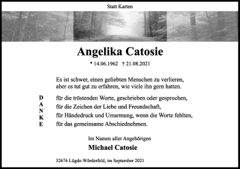 Anzeige  Angelika Catosie  Lippische Landes-Zeitung