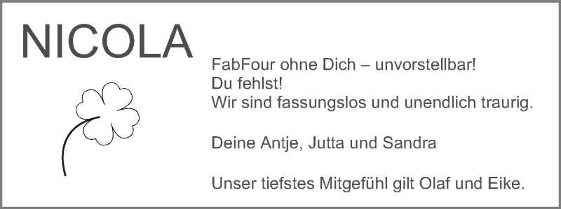  Traueranzeige für Nicola Herbst-Drawe vom 15.01.2022 aus Lippische Landes-Zeitung