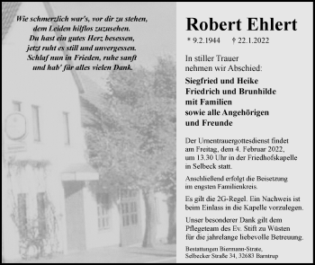 Anzeige  Robert Ehlert  Lippische Landes-Zeitung