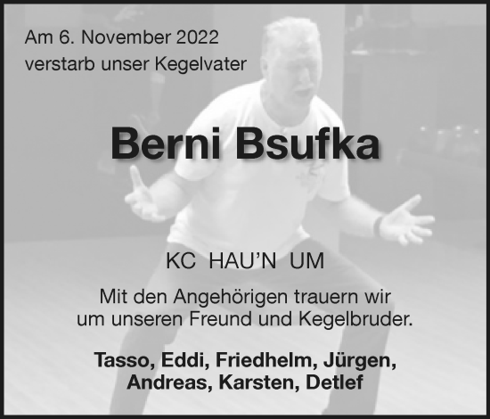 Anzeige  Bernhard Bsufka  Lippische Landes-Zeitung