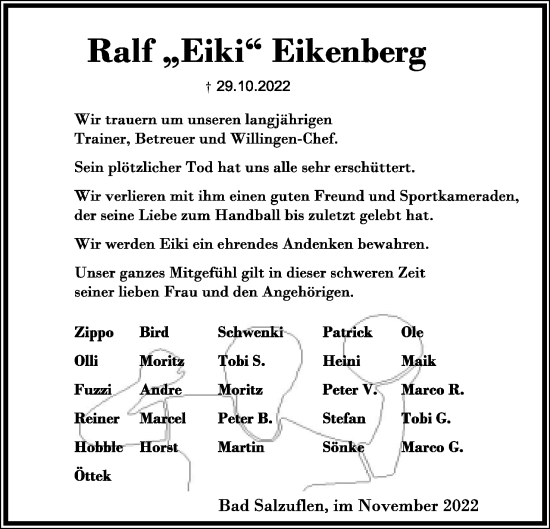 Anzeige  Ralf Eikenberg  Lippische Landes-Zeitung