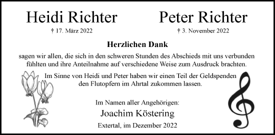 Anzeige  Peter Richter  Lippische Landes-Zeitung
