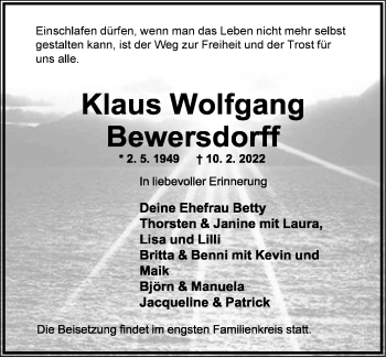 Anzeige  Klaus Wolfgang Berwersdorff  Lippische Landes-Zeitung