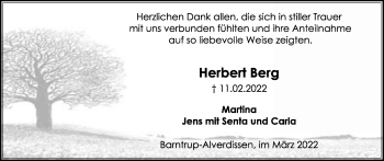 Anzeige  Herbert Berg  Lippische Landes-Zeitung
