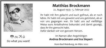 Anzeige  Matthias Brockmann  Lippische Landes-Zeitung