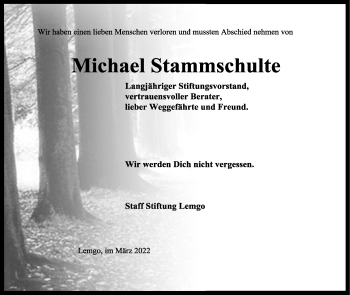 Anzeige  Michael Stammschulte  Lippische Landes-Zeitung