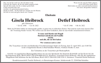 Anzeige  Detlef Heibrock  Lippische Landes-Zeitung
