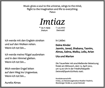 Anzeige  Imtiaz   Lippische Landes-Zeitung