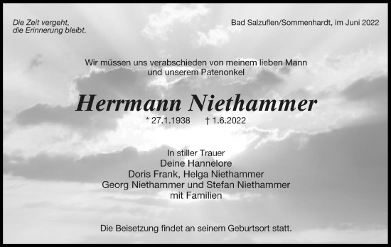 Anzeige  Herrmann Niethammer  Lippische Landes-Zeitung