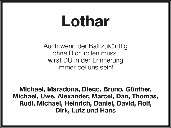 Anzeige  Lothar Carl  Lippische Landes-Zeitung