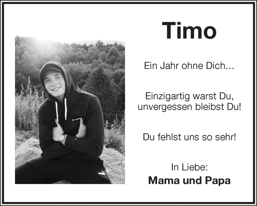  Traueranzeige für Timo Brand vom 11.07.2022 aus Lippische Landes-Zeitung