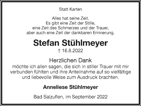Anzeige  Stefan Stühlmeyer  Lippische Landes-Zeitung