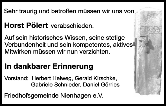 Anzeige  Horst Pölert  Lippische Landes-Zeitung