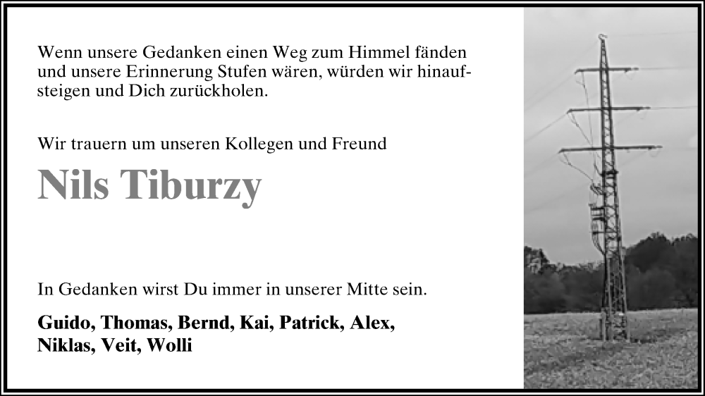  Traueranzeige für Nils Tiburzy vom 25.02.2023 aus Lippische Zeitung